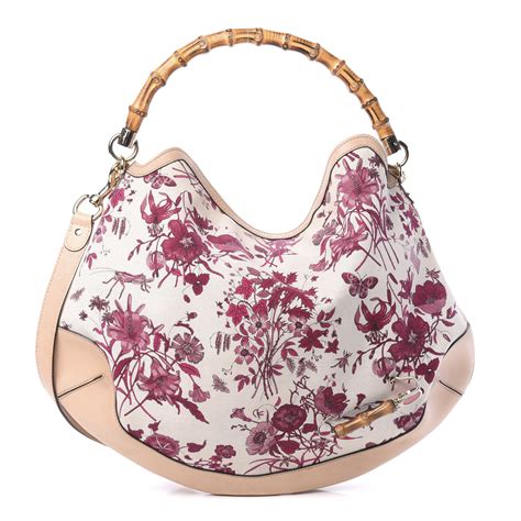 gucci peggy flora|Gucci Peggy Flora Bamboo Hobo .